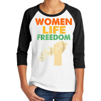 Women Life Freedom Iran Feminist Vintage T Shirt Youth 3/4 Sleeve | Artistshot