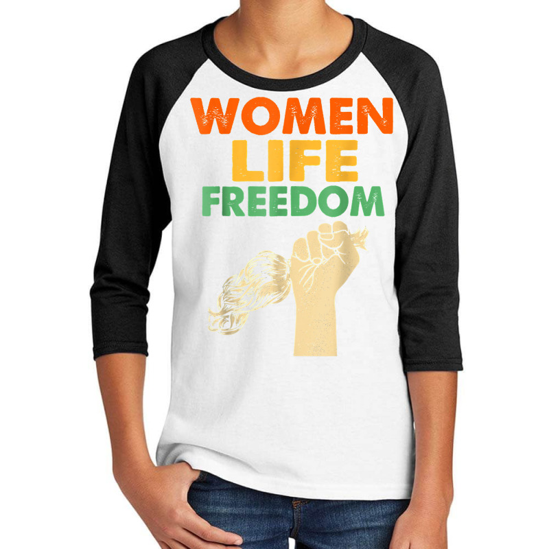 Women Life Freedom Iran Feminist Vintage T Shirt Youth 3/4 Sleeve by nejnda | Artistshot