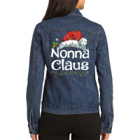 Nonna Claus Christmas Family Group Matching Pjs Xmas Light Ladies Denim Jacket | Artistshot