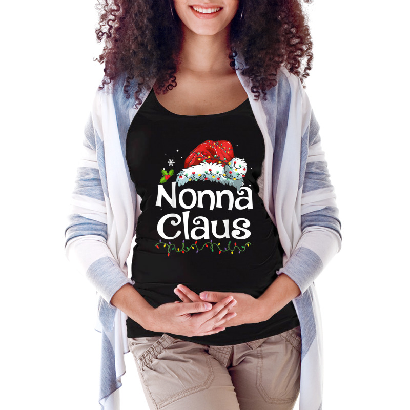 Nonna Claus Christmas Family Group Matching Pjs Xmas Light Maternity Scoop Neck T-shirt by Stunner | Artistshot