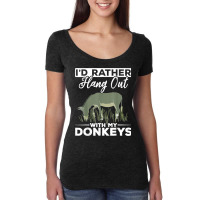 Farming Donkey Lover Farm Animal Farmer Funny Donkey Women's Triblend Scoop T-shirt | Artistshot