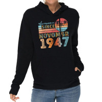 Vintage November 1947 92 Years Old 75th Birthday Men Women T Shirt Lightweight Hoodie | Artistshot