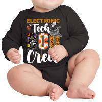 Electronic Tech Boo Crew Halloween Matching Technician Long Sleeve Baby Bodysuit | Artistshot