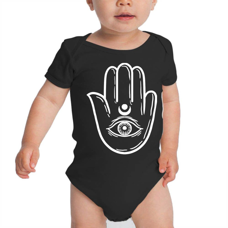 Hand Eye Hamsa Minimal Art Chanukah Festival Jewish Gift Baby Bodysuit by Cardenas | Artistshot