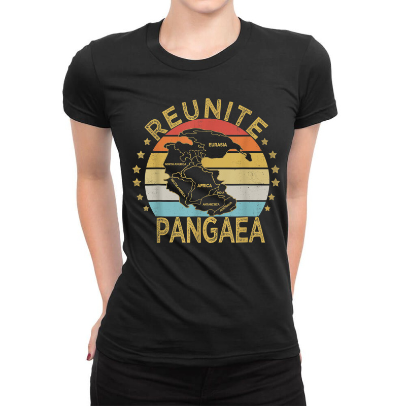 Funny Reunite Pangaea Retro Vintage Geologists Ladies Fitted T-Shirt by MechelleMilliken | Artistshot