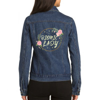 Womens Bionic Lady Women Broken Bone Knee Recovering Surgery Gifts Ladies Denim Jacket | Artistshot