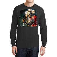 Crusaderr Knighs Emplar Disressed Cross Angel Wingss Chrisiann Long Sleeve Shirts | Artistshot