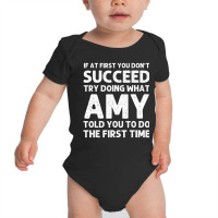 Amy Name Personalized Birthday Christmas Joke Baby Bodysuit | Artistshot