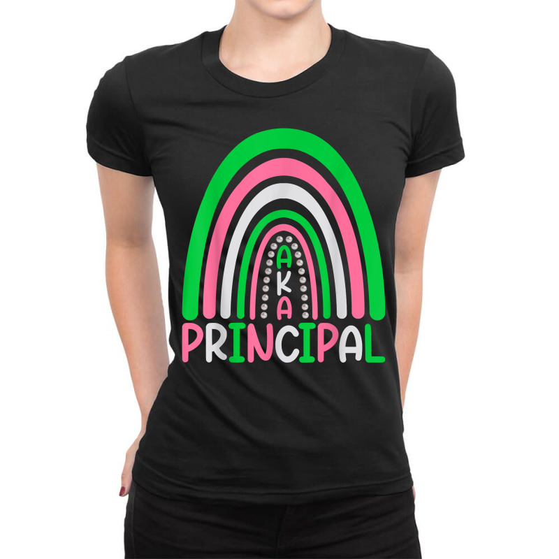 Principals Cute Rainbow Aka Principal Funny T Shirt Ladies Fitted T-Shirt by cm-arts | Artistshot