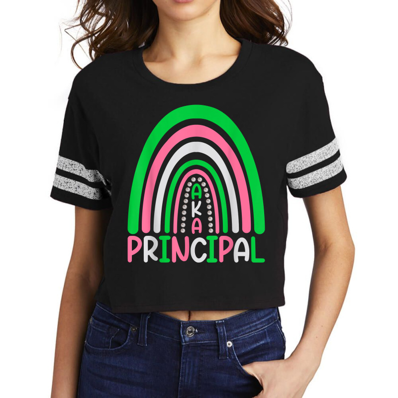 Principals Cute Rainbow Aka Principal Funny T Shirt Scorecard Crop Tee by cm-arts | Artistshot