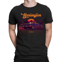 Burlington Iowa Retro Vintage 80s 90s Muscle Cars Retrowave Aesthetic T-shirt | Artistshot