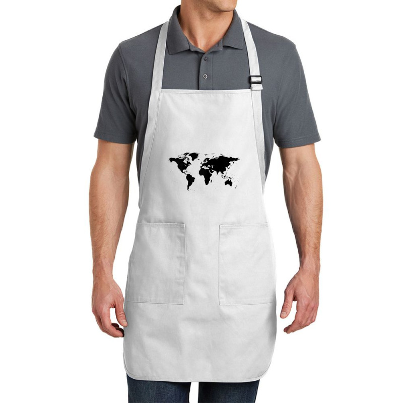 World Map Black Silhouette Countries Continents Raglan Baseball Tee Full-length Apron | Artistshot