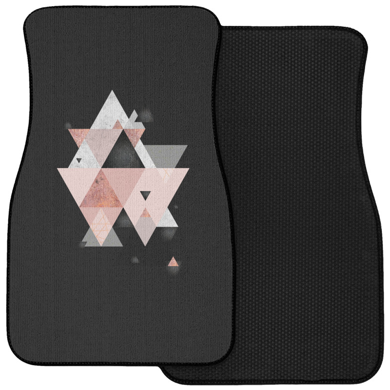 Geometric Compilation In Rose Gold And Blush Pink Front Car Mat | Artistshot