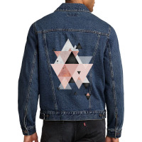 Geometric Compilation In Rose Gold And Blush Pink Men Denim Jacket | Artistshot