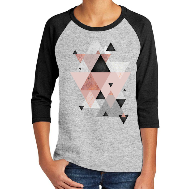 Geometric Compilation In Rose Gold And Blush Pink Youth 3/4 Sleeve | Artistshot