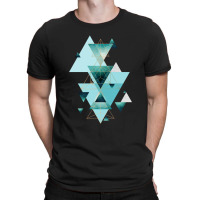 Geometric Triangle Compilation In Teal T-shirt | Artistshot