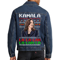 Santa Kamala Ugly Christmas Sweater Meme Kamalalala Men Denim Jacket | Artistshot