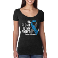 Womens T1d Apparel His Fight Is My Fight Type 1 Diabetes Awareness V N Women's Triblend Scoop T-shirt | Artistshot