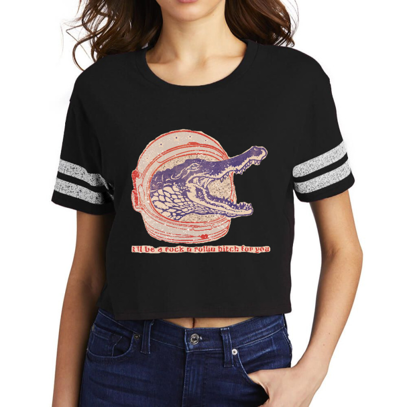 Alligator Space Invader Scorecard Crop Tee by cm-arts | Artistshot