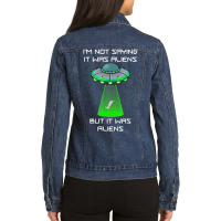 Amputee Leg Foot Amputation Ufo Alien Abduction Joke Ladies Denim Jacket | Artistshot