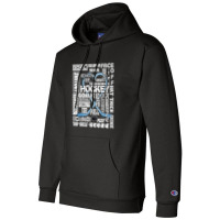 Ice Blue Heart Hockey Words Champion Hoodie | Artistshot