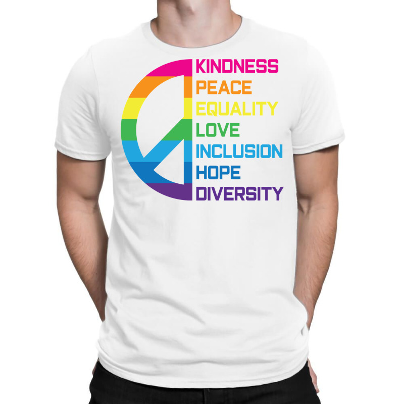 Kindness Peace Equality Love Inclusion Hope Diversity Long Sleeve T Sh T-Shirt by pofijinashu | Artistshot