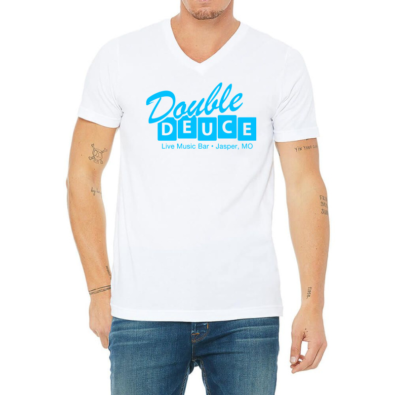 Retro 80s Double Deuce Roadhouse Sweatshirt V-Neck Tee by cm-arts | Artistshot