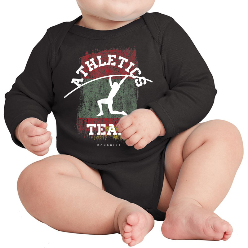 Pole Vault Mongolia Athletics Sports Player T Shirt Long Sleeve Baby Bodysuit by klaasmis | Artistshot