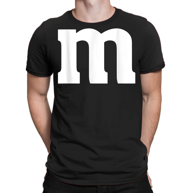 Letter M Simple Lazy Halloween Costume Party Men Women T Shirt T-Shirt by pofijinashu | Artistshot