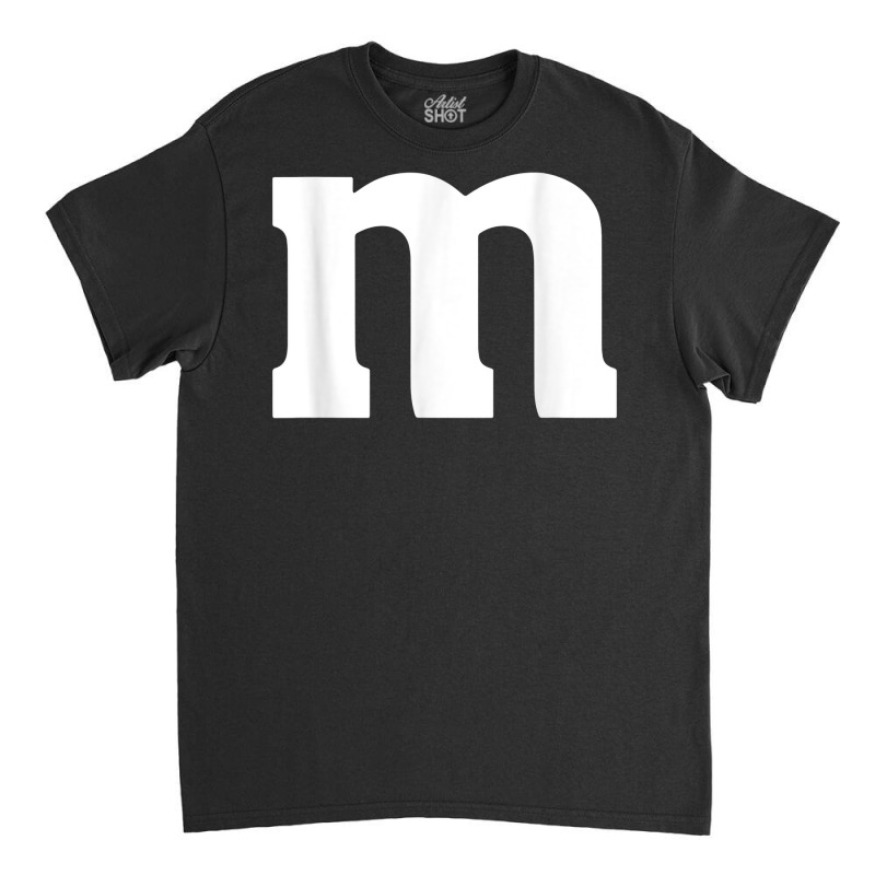 Letter M Simple Lazy Halloween Costume Party Men Women T Shirt Classic T-shirt by pofijinashu | Artistshot