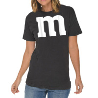 Letter M Simple Lazy Halloween Costume Party Men Women T Shirt Vintage T-shirt | Artistshot