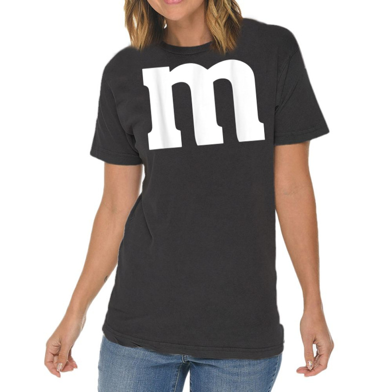 Letter M Simple Lazy Halloween Costume Party Men Women T Shirt Vintage T-Shirt by pofijinashu | Artistshot