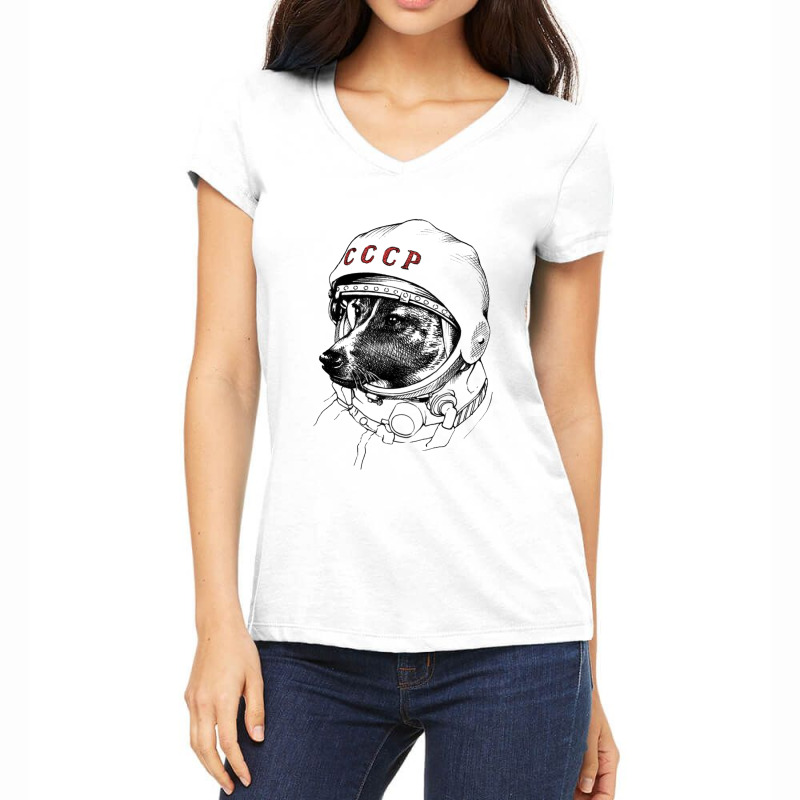 Cute Siberian Husky Dog Women's V-Neck T-Shirt by cutmemey | Artistshot