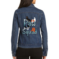 Cavalier King Charles Spaniel Cavalier King Charles Spaniels Paw Squad Ladies Denim Jacket | Artistshot