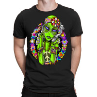 Hippie Alien Smoking Marijuana Weed Cannabis Peace Love Ufo T-shirt | Artistshot