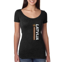 Latvija Latvian Fan Jersey Style Deluxe Women's Triblend Scoop T-shirt | Artistshot