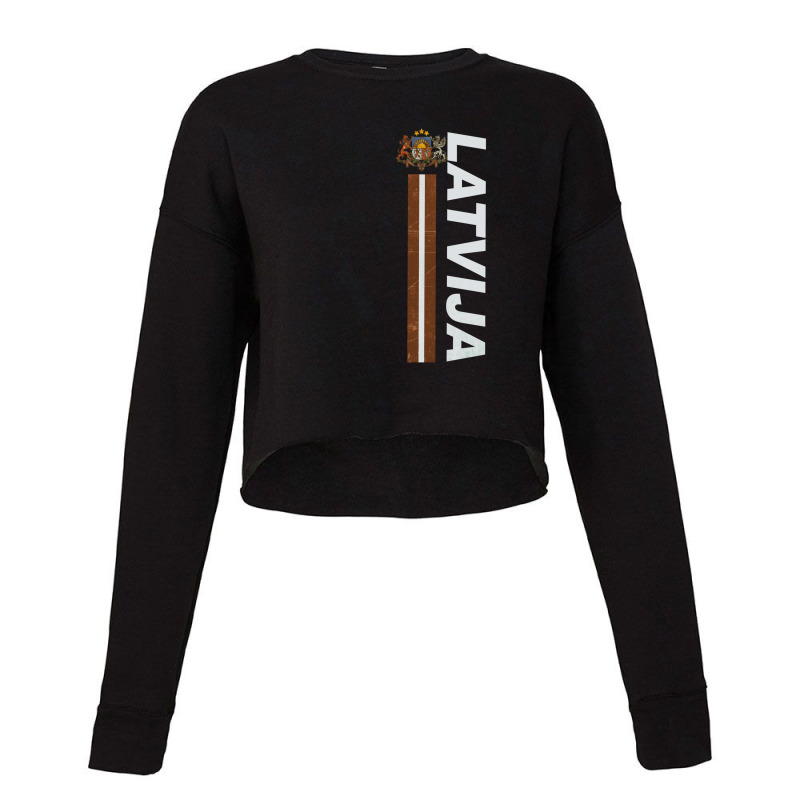 Latvija Latvian Fan Jersey Style Deluxe Cropped Sweater by StephanySpeer | Artistshot