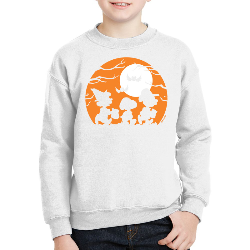 Peanuts  Halloween  Trick Or Treat Silhouettes Youth Sweatshirt | Artistshot