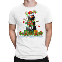 Billiards Xmas Lighting Funny Snowman Billiards Christmas T Shirt T-shirt | Artistshot