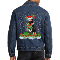 Billiards Xmas Lighting Funny Snowman Billiards Christmas T Shirt Men Denim Jacket | Artistshot