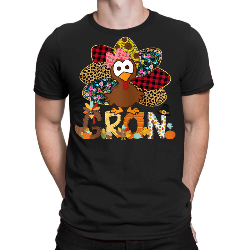 Womens Fall Turkey Gran Shirt, Thanksgiving Doodle Grandma T Shirt T-shirt | Artistshot