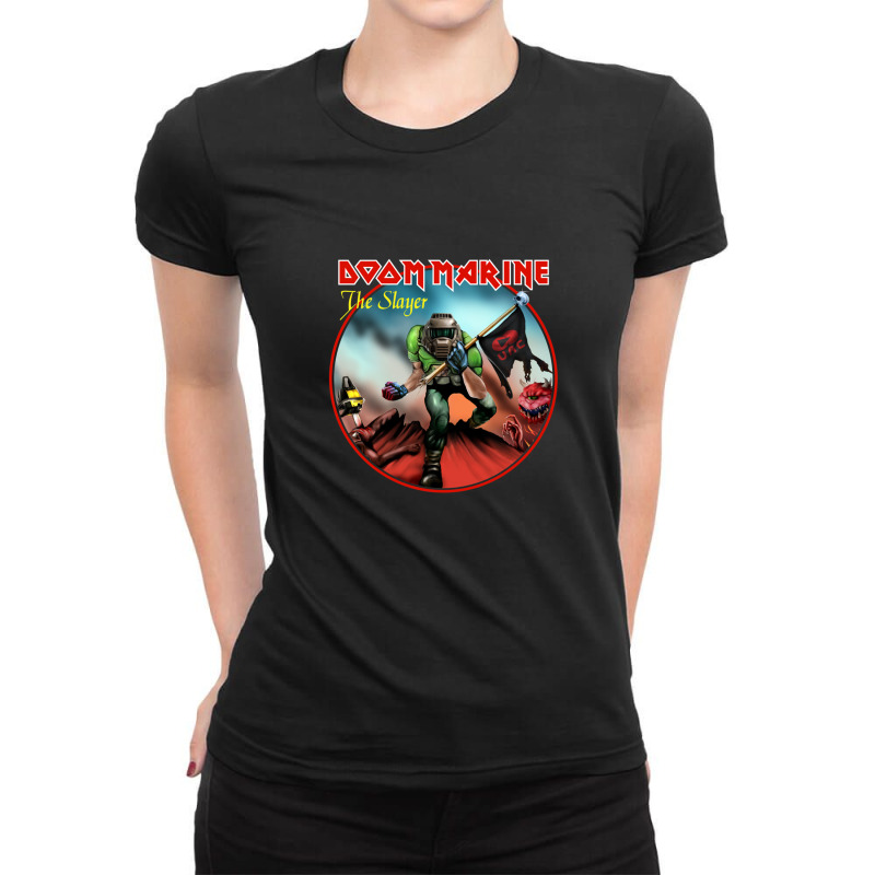 Doom Marine Ladies Fitted T-Shirt by SonyaThompson | Artistshot