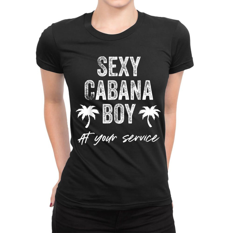 Sexy Cabana Boy Pool Party Bartender Mens Gift Ladies Fitted T-Shirt by RomanMikolyants | Artistshot