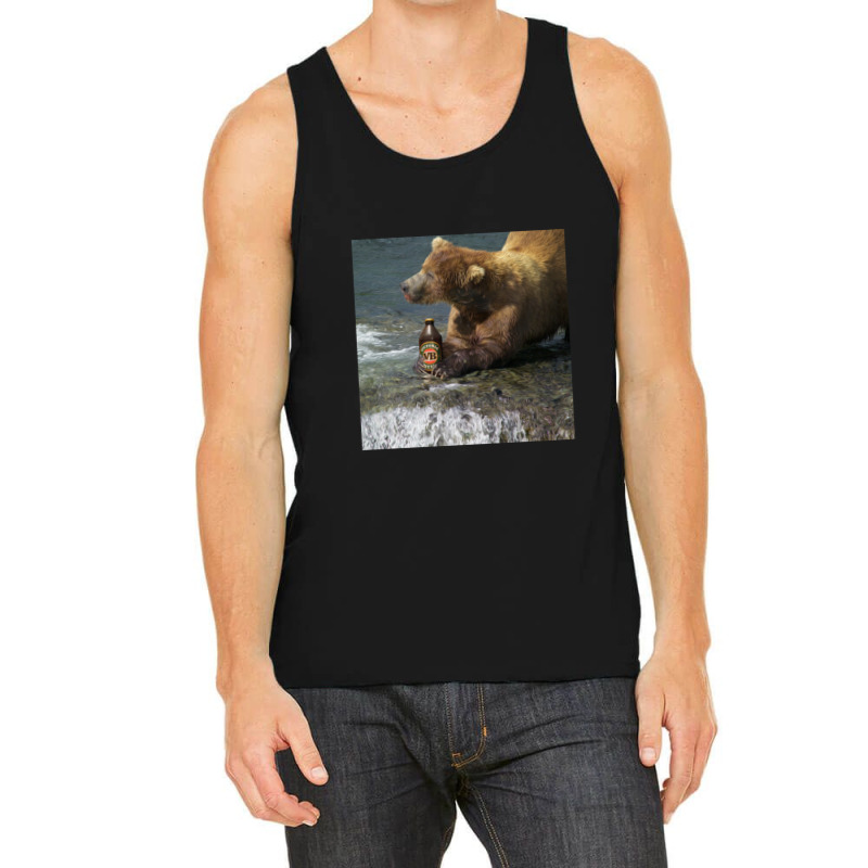 Bear Catching Beer In A River Tank Top | Artistshot