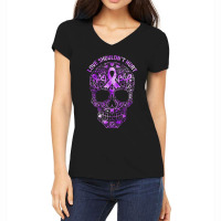 Sugar Skull Calavera Domestic Violence Awareness Women's V-neck T-shirt | Artistshot