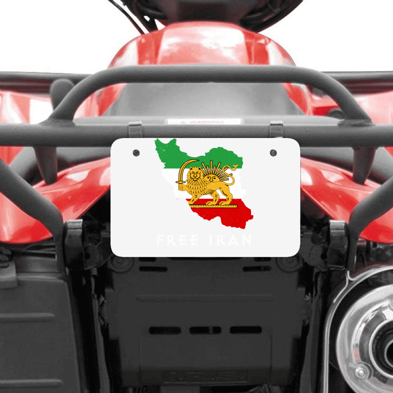 Iran Flag Map Lion Sun Sword Free Iran Support Women Of Iran Long Slee Atv License Plate | Artistshot