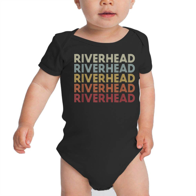 Riverhead New York Riverhead Ny Retro Vintage Text Baby Bodysuit | Artistshot