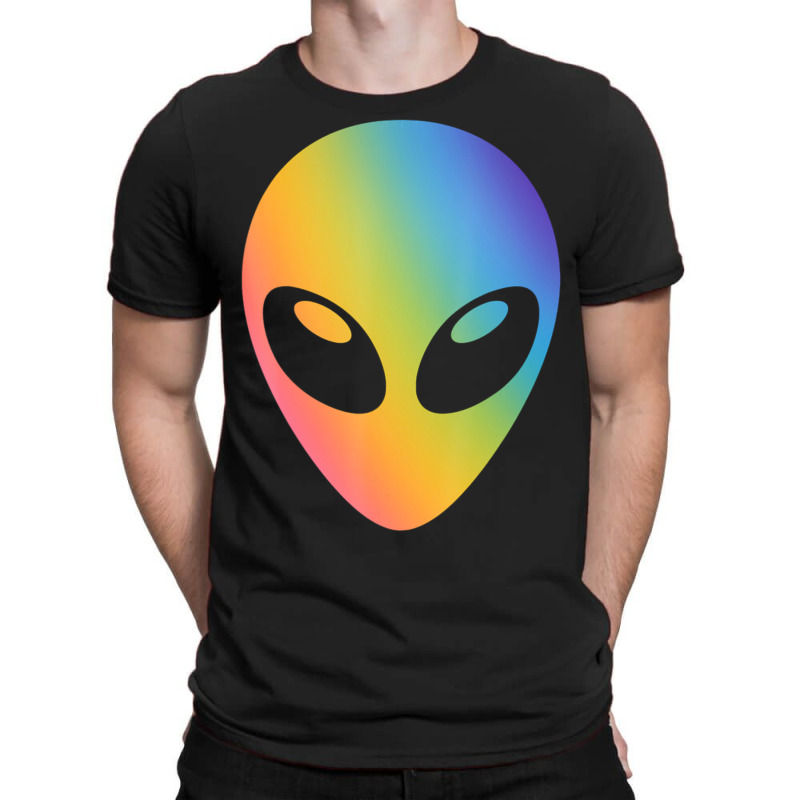 Holographic Glow Effect Alien Head T-shirt | Artistshot