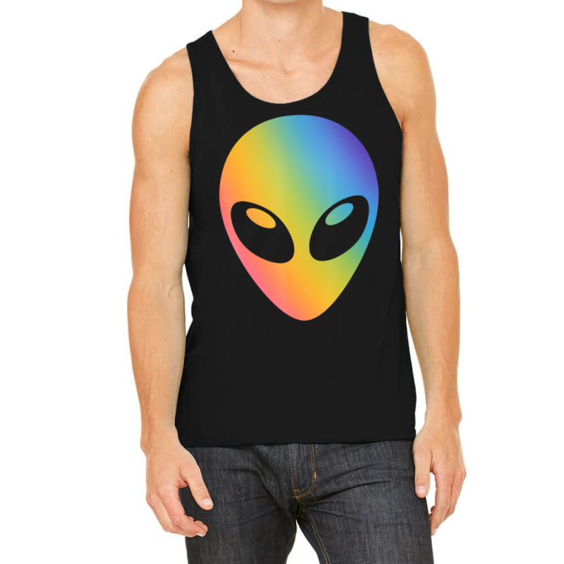 Holographic Glow Effect Alien Head Tank Top | Artistshot