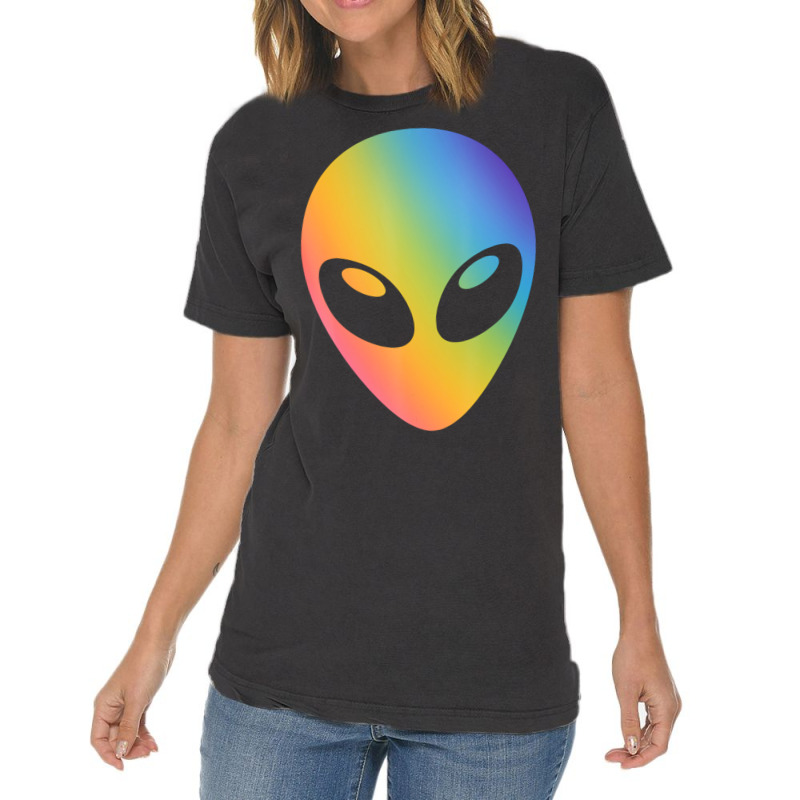 Holographic Glow Effect Alien Head Vintage T-shirt | Artistshot